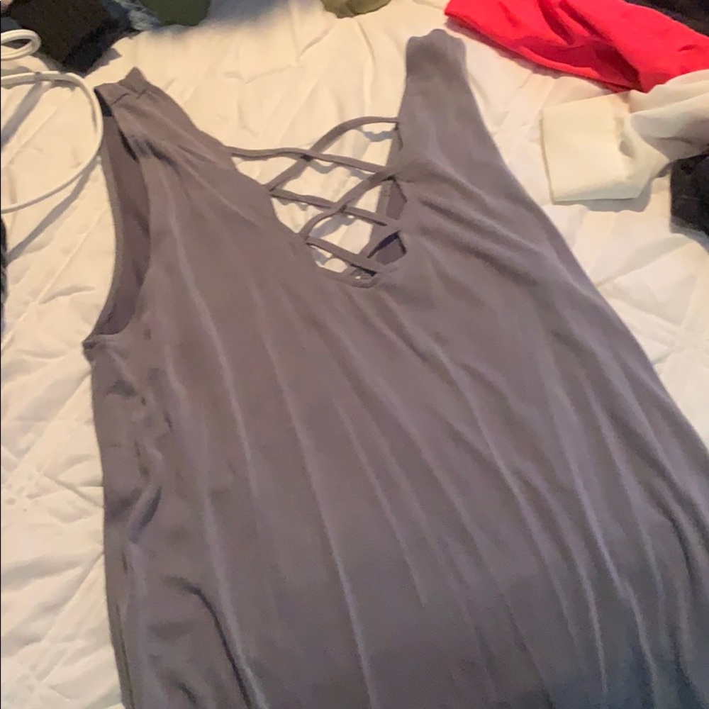 light grey loose blouse